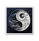 Snow-covered landscape on Winter Solstice canvas art.